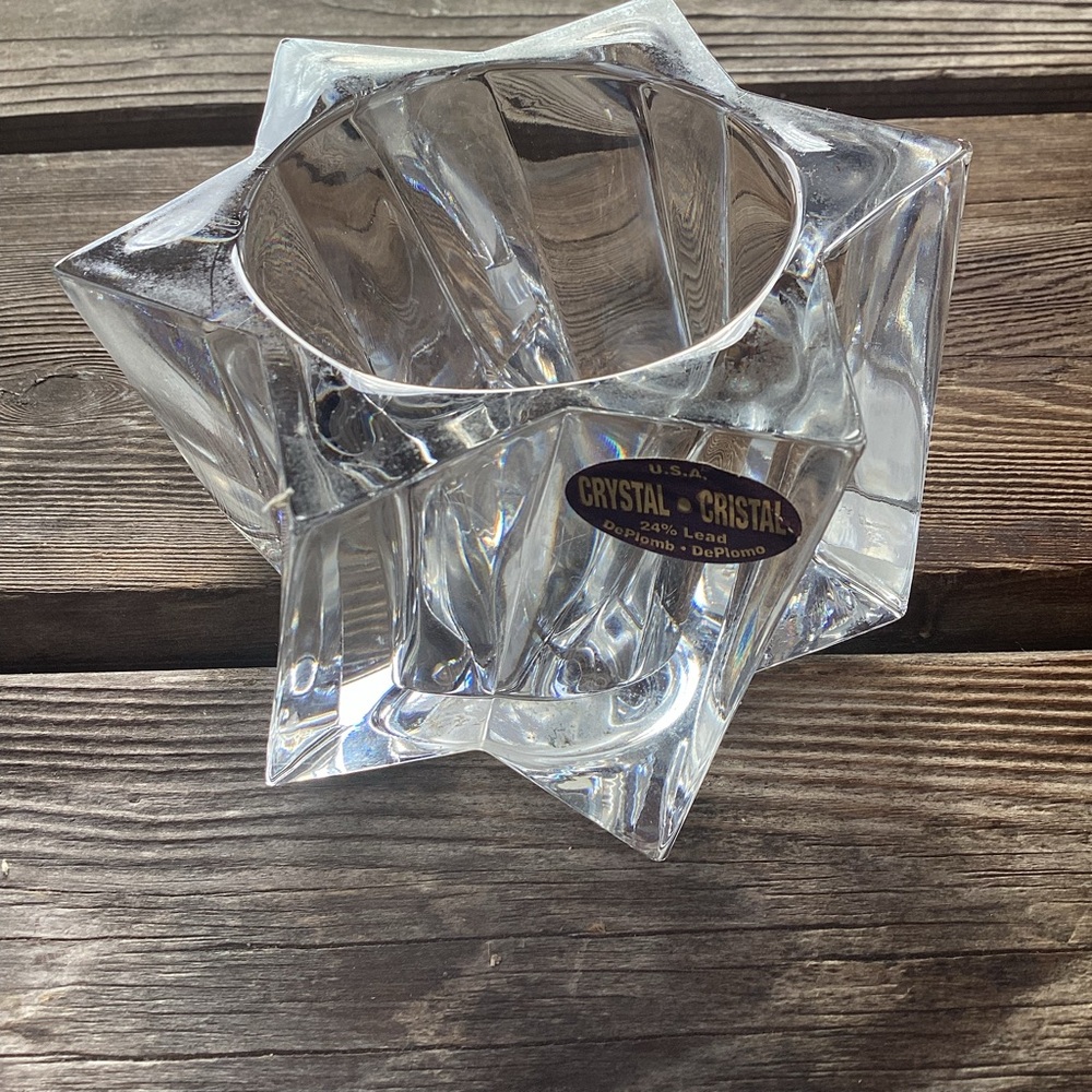 Lead Crystal Six Point Star Votive